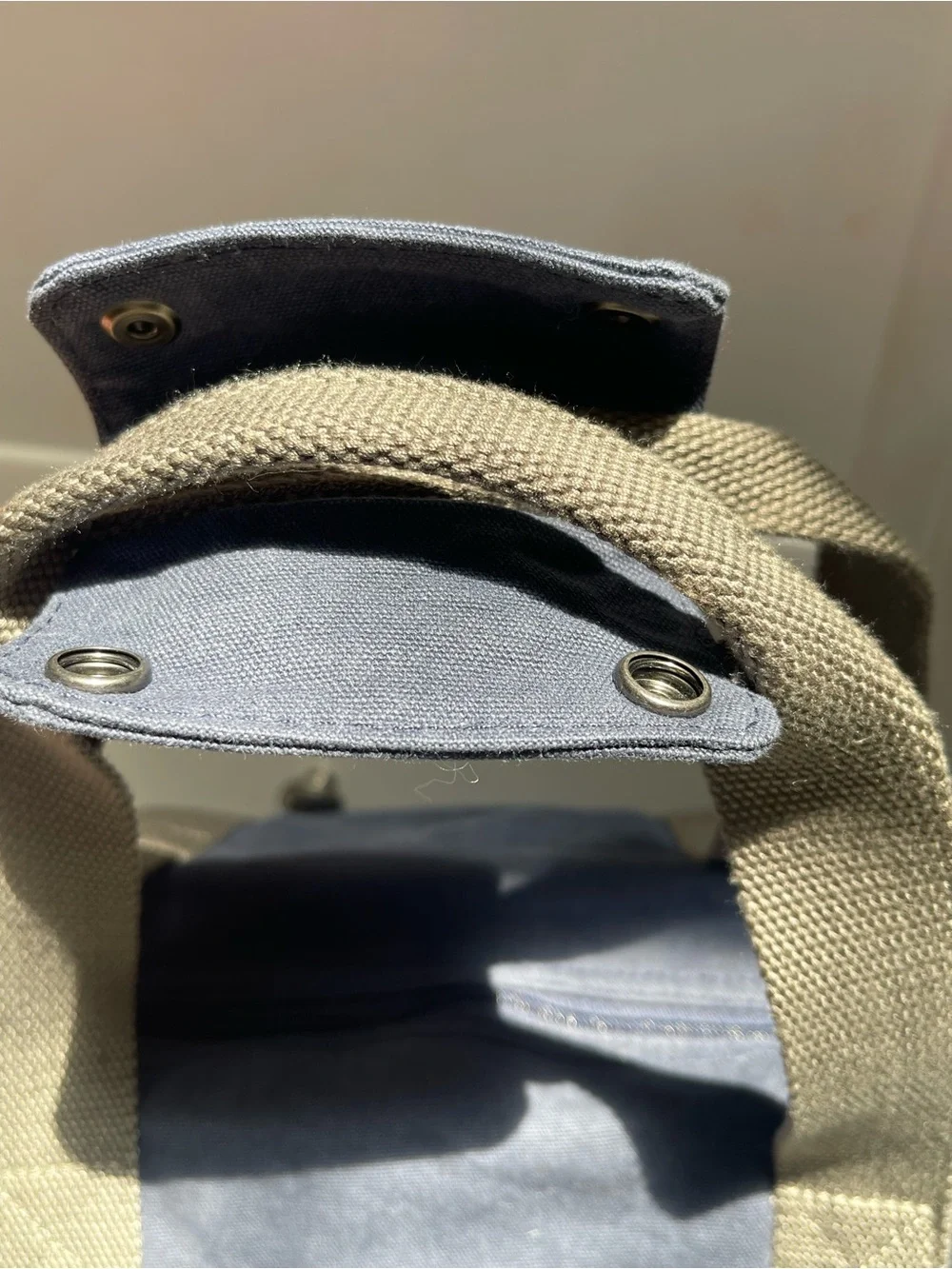 Vintage LL Bean Field Canvas Duffel Weekend Bag Navy Shoulder Strap Bag EUC